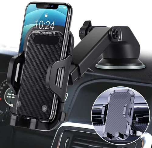 Porta Cellulare Auto per FIAT Panda 3 (III) 312/319 I 2012-2022,Supporto Telefono Auto | Regolabile a 360° | per il Cruscotto & Bocchette di Aerazione E Parabrezza Smartphone