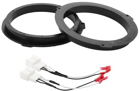 VekAuto Lautsprecher-Abstandshalter Ring Für Ford Mustang 15-18 2 Stück | ABS, Schwarz, 6,5 Zoll, Wasserdicht, Vorne/Hinten, Für GMC 2007-2019, Für Hummer 2006-2010