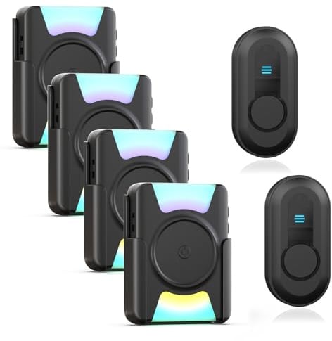 CallToU Campanello wireless per non udenti, 2 pulsanti, 4 ricevitori portatili