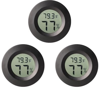 3pcs Mini Hygrometer Thermometer Indoor Outdoor Round Humidity Meter | Fahrenheit Celsius Switchable Temperature Gauge Humidity Sensor Monitor for 3D Printer Reptile Jars