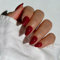 Red Press on Nails Short Almond Shaped, SXVME 30 Pcs Thick Short False Nails Press on Natural Acrylic Fake Nails Custom Solid Color For Women Daily Wear