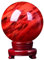 JWMSXYQR Rote Kristallkugel mit Stand - Roter Obsidian Ball - natürlicher Schmelzquarz -Kristall -Edelsteinkugel,2.75in