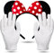 FASCHINFEVER 2er Set Mausohren – Minnie Maus Kostüm Set mit Ohren und Handschuhen für Damen an Fasching & Karneval