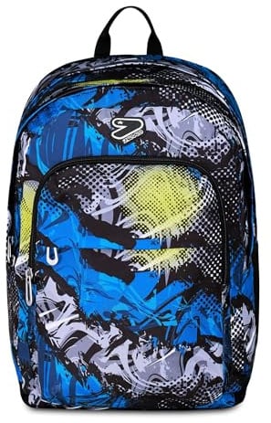 Seven Zaino Scuola Pro XXL Reversibile Detach JAPAN MOOD, Blu, Zaino Doppio Scomparto, Tasca Porta PC e Tasca Porta Borraccia, Scuola Media e Superiore, Ragazzo