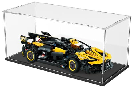 DuvinDD Acryl-Vitrine für LEGO Technic Car Bugatti für Lamborghini für Koenigsegg für Toyota, transparente Acryl-Vitrine für Sammlerstücke, staubdichter Schutz, Vitrine (35 x 15 x 15 cm, schwarzer
