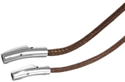 AFSTALR Herren Geflochten Lederkette Lederband 2mm/3mm Kunstleder Schwarz/Braun Leder Halskette Kette für Anhänger mit Edelstahl Verschluss 41-76cm