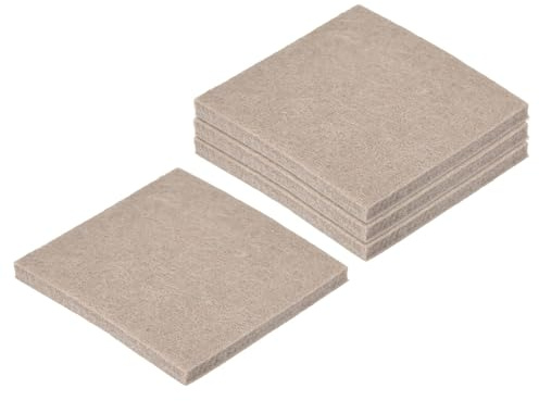 TA-VIGOR Selbstklebende Filz-Möbelpads, 50 mm x 50 mm, quadratische Bodenschoner für Stuhl- und Tischbeine, kratzfeste, beige Pads für Holz-, Laminat- und Fliesenböden, 16 Stück