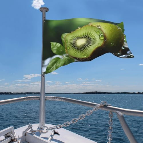 Drapeau de jardin saisonnier 4 x 6 pieds, kiwi vert, drapeau saisonnier de printemps pour décoration extérieure de vacances