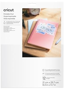 Cricut Printable Vinyl, 12 Sheets, Gold, A4 (21cm x 29.7cm) Maker Explore Joy Xtra Machines