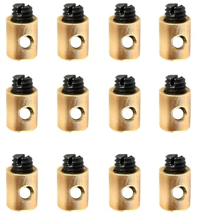 HUVZOR 12 pièces Câbles et gaines de frein vélo Clips de Noyau de Fil de Moto Serre-Câble de Vélo Serre-Câble de Vélo 5x6mm Câble d'Accélérateur en Laiton Adapté pour Accélérateur de Moto Scooter
