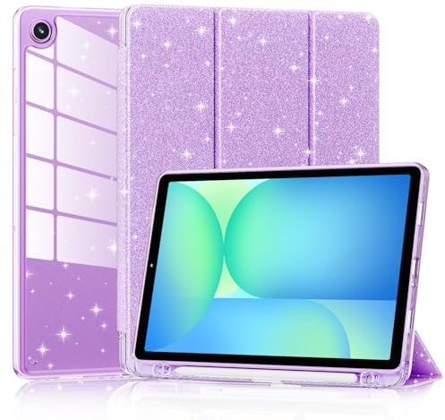 Case for Samsung Galaxy Tab A11+ Plus 11inch 2025/Galaxy Tab A9+ Plus 11inch 2023, Mansiruyi Slim Tri-fold Stand Samsung A11 Plus/A9Plus Tablet Case with Pencil Holder for A11Plus/A9 Plus -Purple