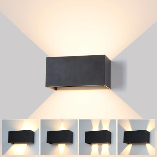 CHENBEN Außenwandleuchte LED 24W IP65 3000K Wandlampe Außen Außenlampe Wand | Aluminium Außenwandleuchte LED IP65, Wandleuchte Außen für Garten Terrasse,außenbeleuchtung wand Wärmes Licht 3000K，2000LM