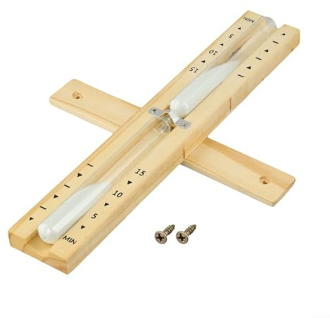 Sablier de sauna de 15 minutes pour environnements chauds – Horloge de sable en bois et verre résistant à la chaleur, utilisation polyvalente dans le yoga, les salles de classe et les salles