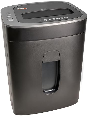 Desq 20065 Aktenvernichter | 12 Blatt | 4x33mm | P4 | Auch Kreditkarten | 19-Liter-Auffangbehälter | nur 60dB, Schwärz