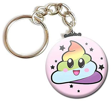 Porte Clés Chaînette 3,8 centimètres Unicorn Poop Idée Cadeau Accessoire Humour Licorne Pipi Caca Arc en Ciel Kawaii
