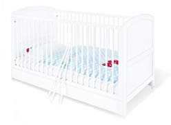 PINOLINO Kinderzimmer-Set Laura breit, 2-TLG. mit Kinderbett mit Lattenrost und Wickelkommode inkl. Wickelaufsatz, für Babys und Kleinkinder, aus weißem Dekor