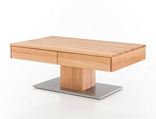 expendio Couchtisch Arne Kernbuche geölt 110x75x44 cm Sofatisch Massivholztisch Säulentisch Wohnzimmertisch Beistelltisch Wohnzimmer