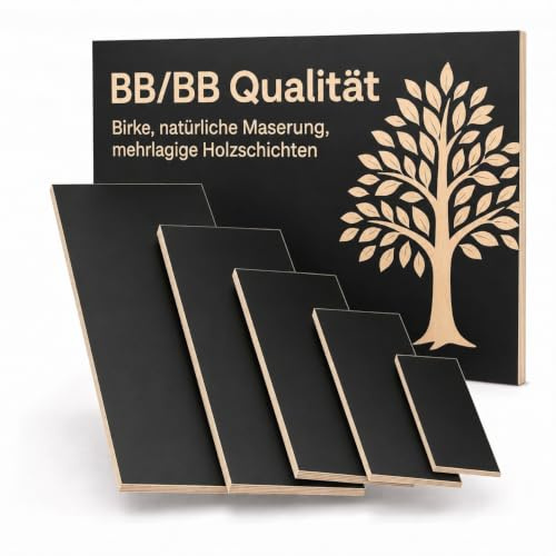 18mm Legno Compensato nero Pannello Multistrato rivestito melamminico tagliato fino a 200cm: 50x40 cm