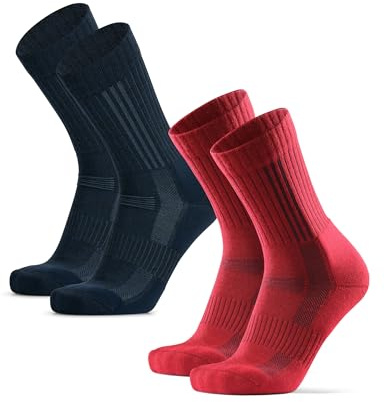 DANISH ENDURANCE Expert Pro Merino Wandersocken, Anti-Blasen, 2 Paar | Premium Wollsocken, Warm & Gepolstert mit Anti-Blasen-Schutz für Wanderungen & Trekking im Winter, Unisex