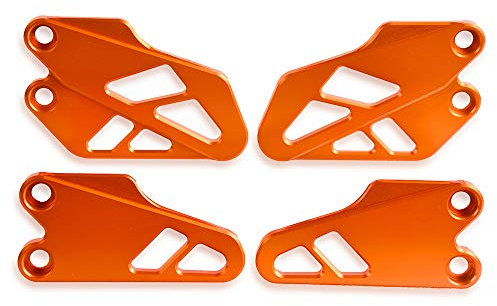 MZ-STORE Motorrad CNC Aluminium Vorne und Hinten Fußrastenschutz Fersenschutz für DUKE 125 250 390 2017 2018 2019-Orange
