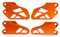 MZ-STORE Motorrad CNC Aluminium Vorne und Hinten Fußrastenschutz Fersenschutz für DUKE 125 250 390 2017 2018 2019-Orange