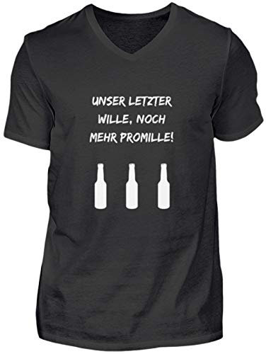 Wer Deutschland liebt und Einigkeit, der trinkt auch mal ne Kleinigkeit - Herren V-Neck Shirt -S-Schwarz