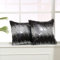 Eternal Beauty Pailletten-Kissenbezüge, glitzernd, dekorativer Kissenbezug für Heimdekoration, Überwurfkissen, Couch, Sofa, Bett, Wohnzimmer, 45,7 x 45,7 cm, Schwarz + Silber, 2 Stück