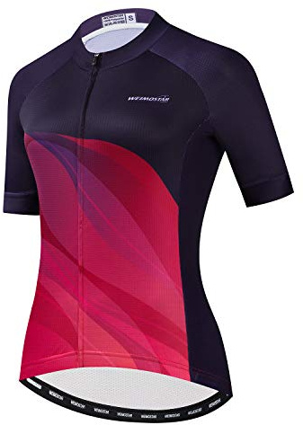 Damen Radtrikot Kurzarm MTB Sportbekleidung Damen Radfahren Fahrrad Kleidung Bike Tops, A3, Groß