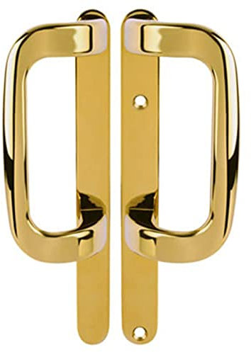 Gold Trojan Sliding Patio Door Handle Non Locking Dummy Set 154mm Fixing Fully Reversible Patio P Handle