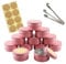 TIANZD 10 Pieces 80 ml Empty Pink Round Aluminum Tin Jars with Screw Lids Cosmetics Lip Balm Containers Pots for DIY Candle Salve Salt Powder Crafts Storage Cans with 3x Spoon, 10x Labels