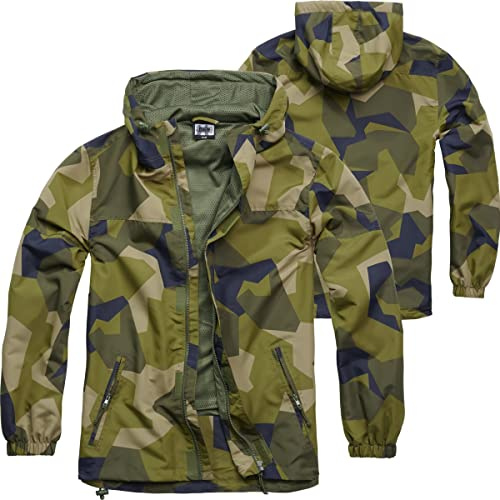 BWuM Windbreaker Sommer mit Zipper, Größe:5XL, Farbe:M90-Tarn