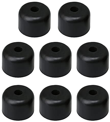 RDEXP 8 pièces pieds de canapé ronds en plastique noir 50x35mm principalement pour le bas de meubles