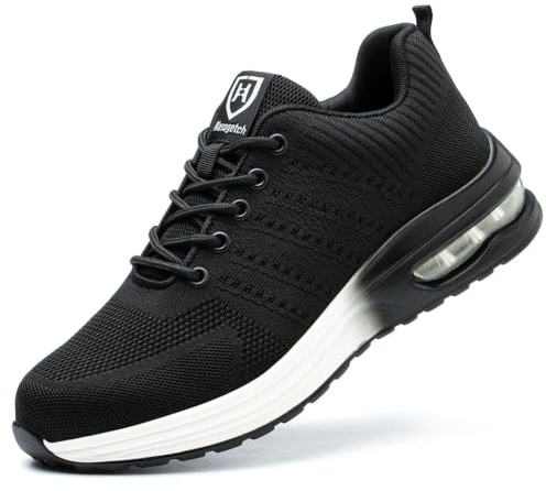 Nasogetch Sicherheitsschuhe Damen Herren Stahlkappenschuhe Arbeitsschuhe Sportlich Atmungsaktiv
