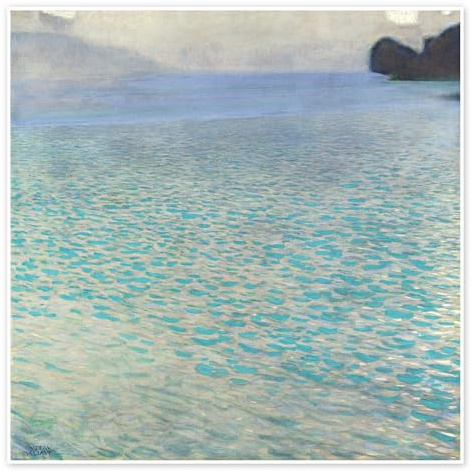 Posterlounge Am Attersee Poster | 70 x 70 cm von Gustav Klimt Türkis Wandbilder Wanddeko