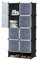 AufuN DIY Kleiderschrank Regalsystem Schuhregal, modularer Kombischrank, platzsparendes Steckregalsystem, Bücherregal Tragbarer Faltschrank mit Türen (8 Würfel, Schwarz)