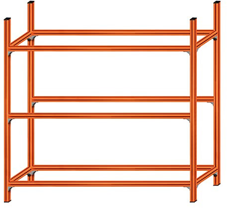 SCHMIDT security tools Getränkekistenregal 200x208x38cm Kastenregal Aluminium Orange Getränkeregal Getränkeständer