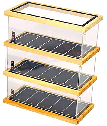 Perfeclan Maßstab 1:64 Diorama Parkplatz Szene Modell Acryl Vitrine, Mini Fahrzeug Garage Sammlung Geschenke, Bürotisch Landschaftsdekoration, Stil c