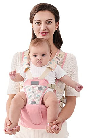 SONARIN Sac banane respirant simple Hipseat pour bébé avec siège multifonctionnel porte-bébé ergonomique porte-bébé pour bébés enfants 0-36 mois (rose)