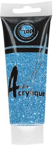MÉGACRÉA Peinture Acrylique pailletée Bleu 75 ML