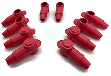 eXODA 10x Polschutzkappe für Kabel 35-95 mm² Kopf 20mm Rot konische Kabeldurchführung zum Abdecken von Ringkabelschuhen aus PVC temperaturbeständig -35 bis 105 °C