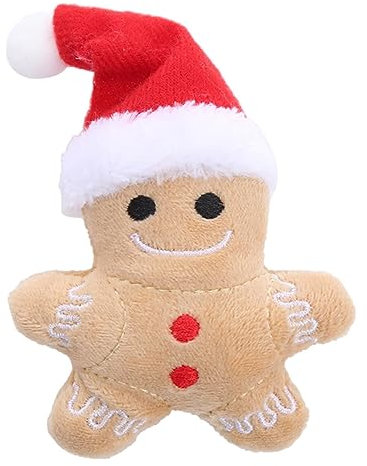 SOYDAN Weihnachts-Katzenminze-Spielzeug - Interaktives Lebkuchenmännchen, tragbares Katzenminze-Spielzeug für Katzen | Weihnachts-Katzen-Beißspielzeug reduziert Langeweile und Unbehagen