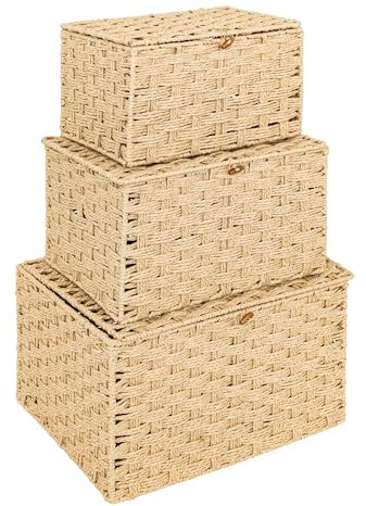 Atmosphera - Lot de 3 Malles Elio Beige l32 37 43cm