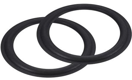 sourcing map Rubber Speaker Foam Edge Surround Rings 12 Inch 215mm x 295mm Perforated Subwoofer Rings Replacement Parts for Speaker Repair or DIY Black 2 Pcs
