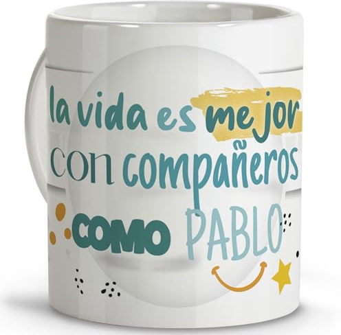 LolaPix Regalo jubilacion hombre. Tazas personalizadas. Tazas originales para regalar. Regalo compañero trabajo. Detalles compañeros de trabajo. Taza cerámica 330 ml.
