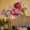 Runtoo Stickers Muraux Fleurs Pivoines Autocollant Mural 3D Floral Rosa Deco Stickers Salle de Bain Cuisine Salon Chambre Bébé Décoration