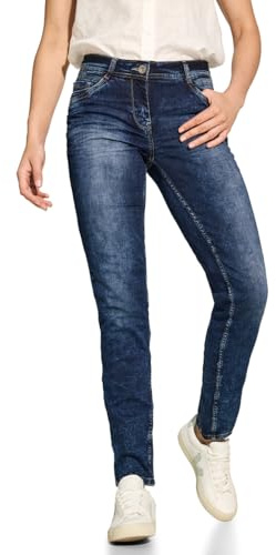 Cecil Damen B377687 Jeans Casual Fit, Mid Blue Wash, 29W / 28L
