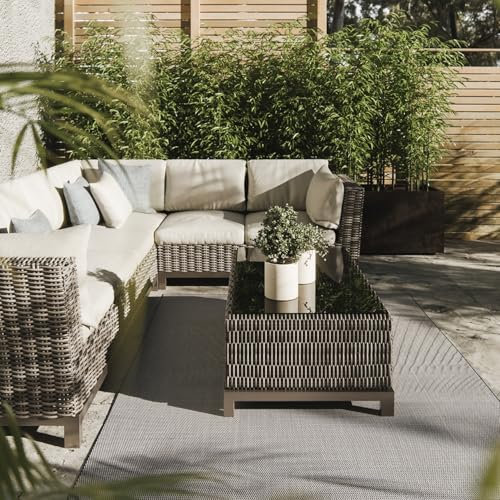 Interiyou Outdoor Teppich Wetterfest Lome - 140x200 cm Blau - Wasserfest für Balkon, Terrasse, Garten - Outdoorteppich passend auch für Wohnzimmer, Schlafzimmer und Küche - Aussenteppich