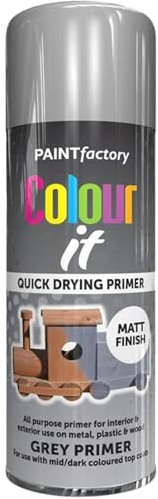 PNJB Grey Primer Spray Paint, Adhesion, Longevity And Durability, Smooth Primer, Flawless And Polished, All-Purpose Paint For Metal, Wood, & Plastic,250ml, (1PCS)