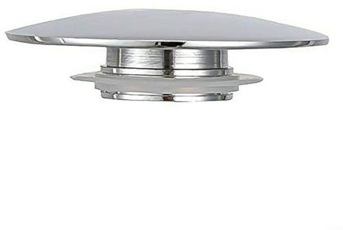 HOHOVYVY Tapones para lavabo, válvula de desagüe, 66 mm, color plateado y cromo, botón de presión (1 unidad)