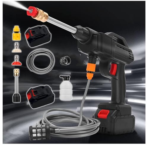 MLQUC Hidrolimpiadoraa Deua Portátil, 600W de Potencia, Dos Baterías 24V1500Mah Hidrolimpiadora de Coche Portátil, Fácil de Llevar, Aplicable a Muchos Escenarios